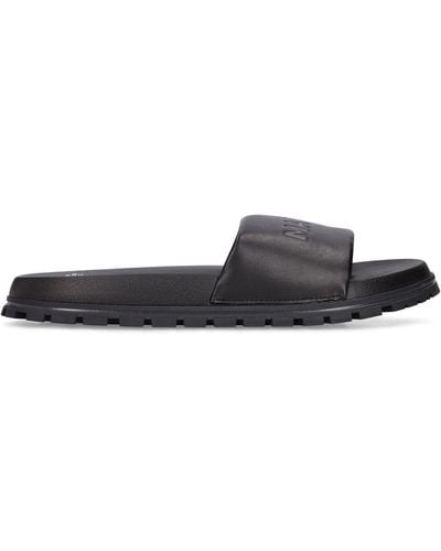 Marc Jacobs Leather Slide Sandals - Black