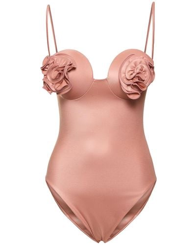 Magda Butrym Lycra 3d Flower One Piece Swimsuit - Pink