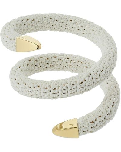 Bottega Veneta Bracelet Rigide En Textile - Blanc