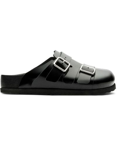 Birkenstock 1774 222 West Shiny Leather Sandals - Black