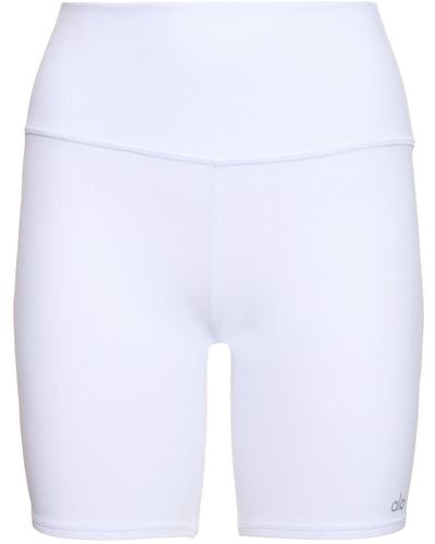 Alo Yoga High Rise Tech Biker Shorts - White