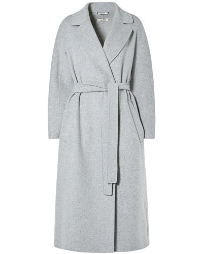 Max Mara Elisa Wool Belted Long Coat - Grey