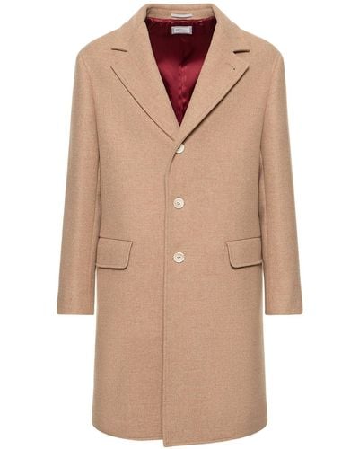 Brunello Cucinelli Wool Flannel Overcoat - Natural
