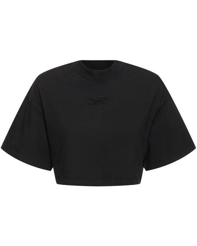 Reebok クロップドtシャツ - ブラック