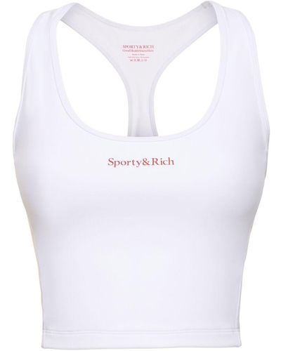 Sporty & Rich Serif Logo Sport Tank Top - White
