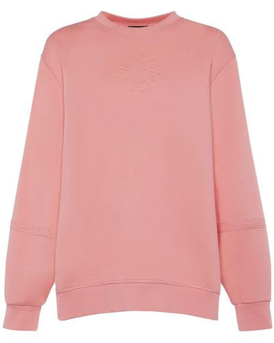 Moncler Embossed Logo Cotton Sweatshirt - Pink