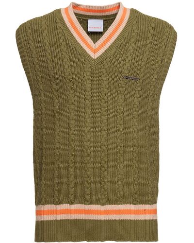 Bluemarble College Knitted Sleeveless Sweater - Green