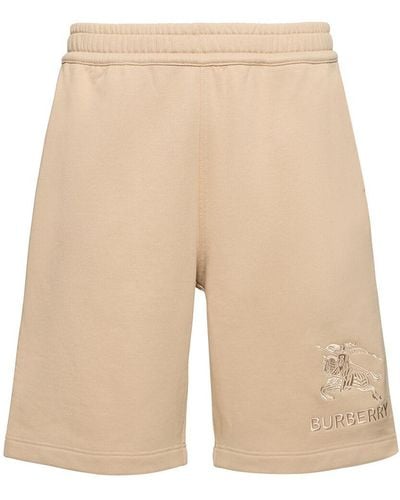 Burberry Shorts de jersey con logo bordado - Neutro