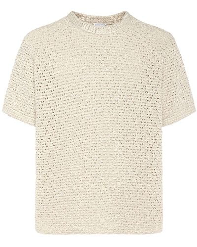 Bottega Veneta Cotton Crochet T-shirt - Natural