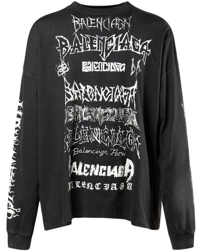 Balenciaga Lny Metal Cotton T-Shirt - Black