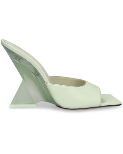 The Attico 105Mm Cheope Leather Mules - Green