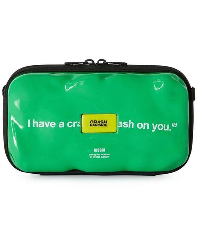 MSGM X Crash baggage Icon Crossbody Bag - Green