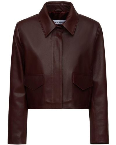 Nour Hammour Bleeker Short Leather Jacket - Brown