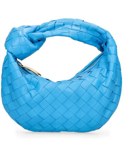Bottega Veneta Mini Jodie Leather Top Handle Bag - Blue
