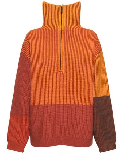 Nagnata Hinterland Zip Knit Sweater - Orange