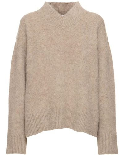 The Row Fayette Cashmere V-neck Sweater - Natural
