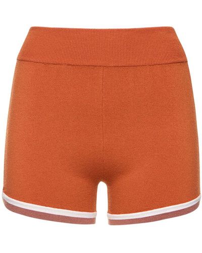 Nagnata Retro Wool Blend Shorts - Orange