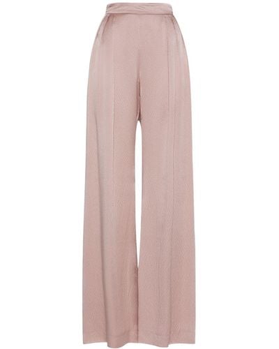 Max Mara Uncino Textured Satin Wide Trousers - Pink
