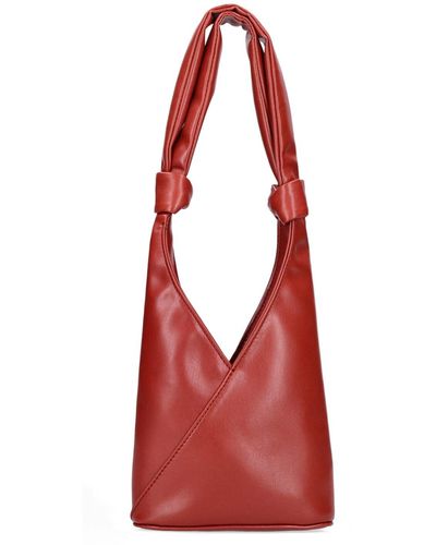 MM6 by Maison Martin Margiela Mini Japanese Smooth Top Handle Bag - Red