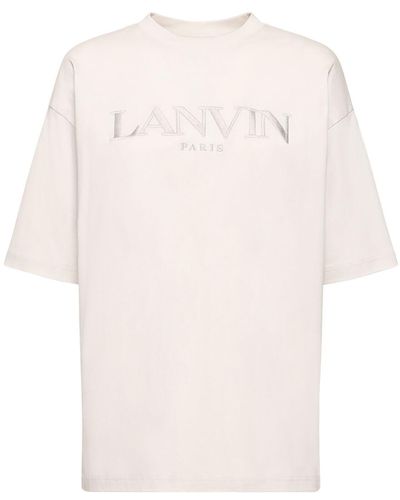 Lanvin Oversized T-shirt Aus Baumwolljersey Mit Logodruck - Weiß