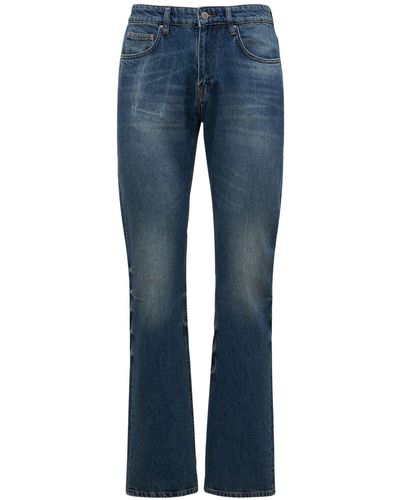 FLANEUR HOMME Aged Indigo Straight Denim Jeans - Blue