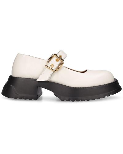 Marni 20mm Mary Jane Leather Shoes - White