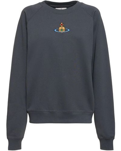 Vivienne Westwood Raglan-sweatshirt Aus Baumwolljersey - Grau