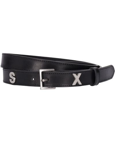 Martine Rose 2.5cm Sex Letters Leather Belt - Black