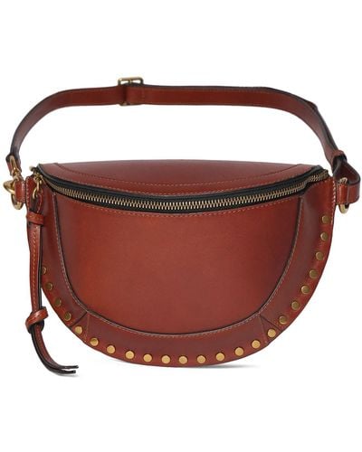 Isabel Marant Skano Studded Leather Shoulder Bag - Brown