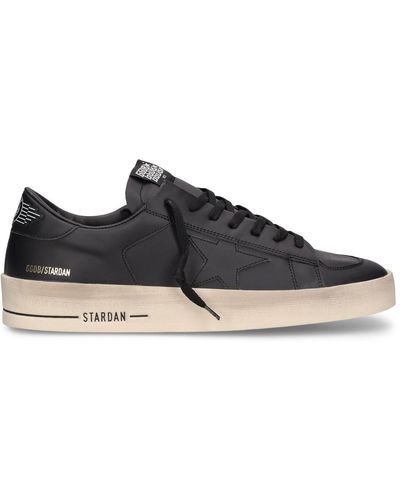 Golden Goose 20mm Hohe Sneakers Aus Leder "stardan" - Schwarz