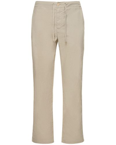 Frescobol Carioca Des Linen & Cotton Stretch Pants - Natural