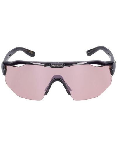 Moncler Shield Acetate Mask Sunglasses - Pink