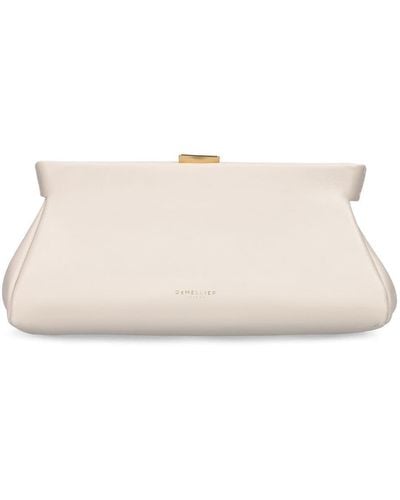 DeMellier London Mini Cannes Smooth Leather Clutch - Natural