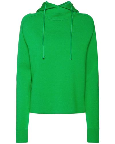 Bottega Veneta Light Wool Hoodie Sweater - Green