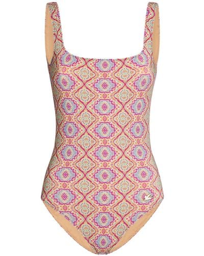 Etro Printed Lycra One Piece Swimsuit - Pink