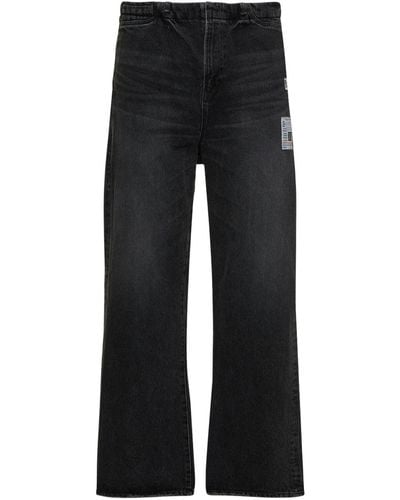 Maison Mihara Yasuhiro Cotton Denim Trousers W/ Elastic Waistband - Black
