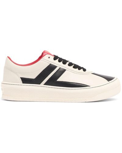 Lanvin Pluto Leather Low Top Trainers - White