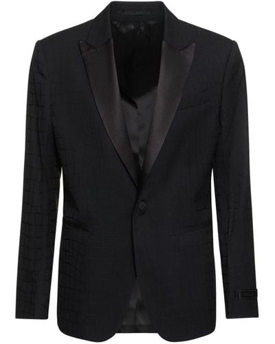 Versace Chaqueta de lana uniforme - Negro