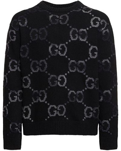 Gucci gg Wool & Acrylic Crewneck Sweater - Black