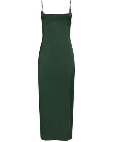 Jacquemus 'La Robe Notte' Midi Dress With Logo Detail And Split - Green