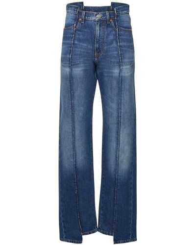 Victoria Beckham Dekonstruktionierte Jeans Aus Baumwolle - Blau