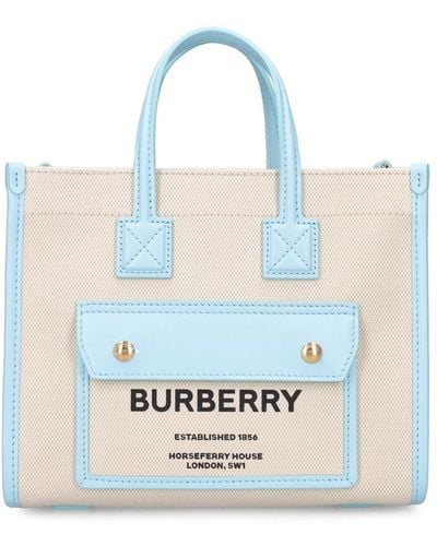 Burberry Mini cabas Freya - Bleu