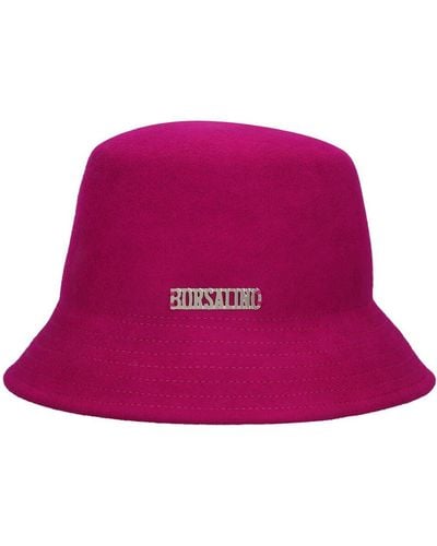 Borsalino Cappello bucket noa in feltro di lana 6cm - Rosa