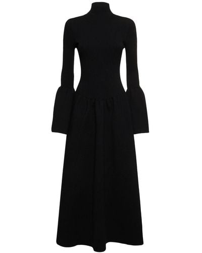 Chloé ウールブレンドリブニットドレス - ブラック