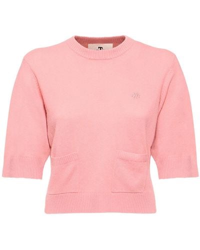 THE GARMENT Como Logo Wool Blend T-Shirt - Pink