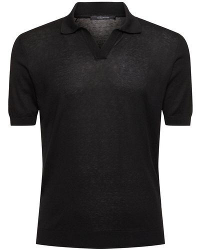 Tagliatore Polo en maille de soie keith - Noir