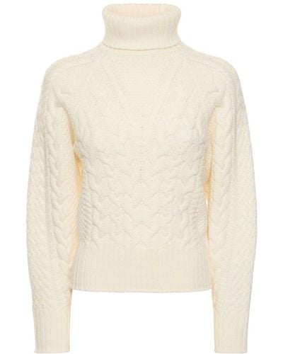 Emilia Wickstead Otis Crop Wool Turtleneck Sweater - White