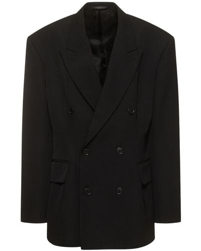 Balenciaga Cinched Wool Blazer - Black