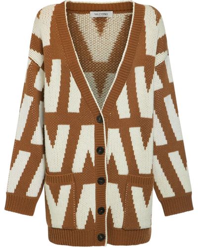 Valentino Cardigan Aus Wollstrick Mit Intarsie - Mehrfarbig