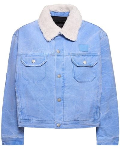 Acne Studios Chaqueta de lona de algodón teñida - Azul